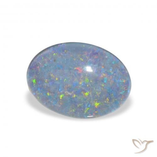 Triplet d'opale Multicolore naturelle ovale, 3.74 ct, Opaque