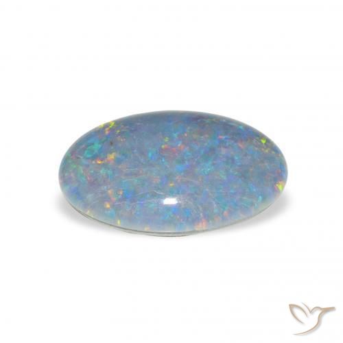 Triplet d'opale Multicolore naturelle ovale, 3.74 ct, Opaque