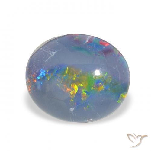 Triplet d'opale Multicolore naturelle ovale, 2.54 ct, Opaque