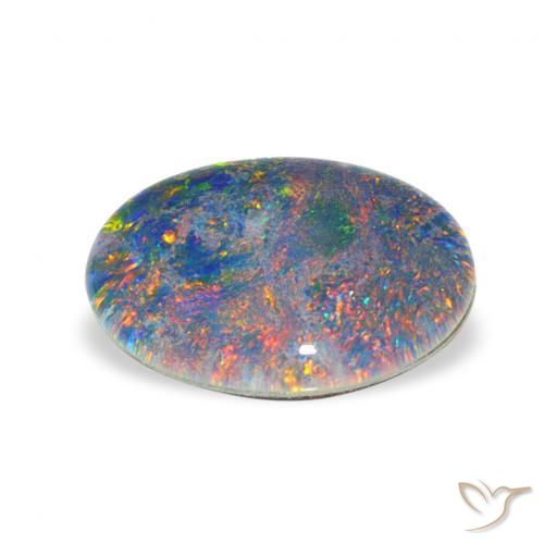 Triplet d'opale Multicolore naturelle ovale, 2.81 ct, Opaque