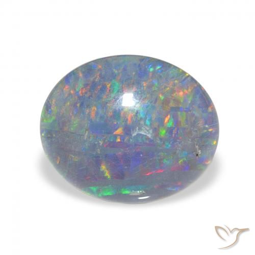 3.00ct Naturel Multicolore Triplet d'opale, ovale, Opaque