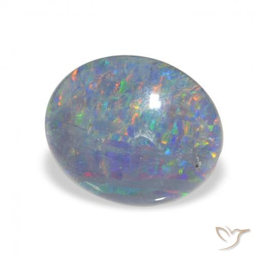 Triplet d'opale Multicolore naturelle ovale, 3.00 ct, Opaque