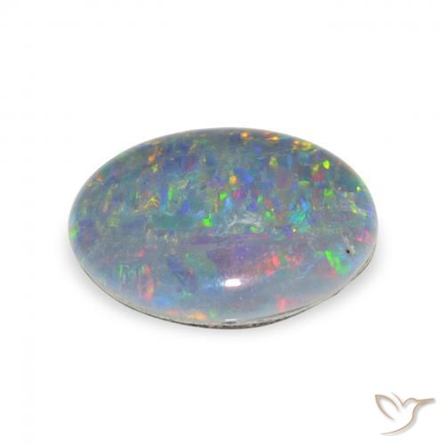 Triplet d'opale Multicolore naturelle ovale, 3.00 ct, Opaque