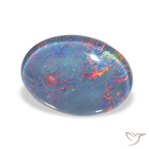 Triplet d'opale Multicolore naturelle ovale, 4.28 ct, Opaque