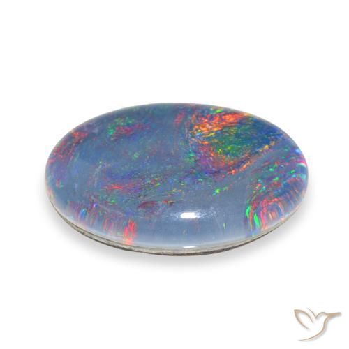 Triplet d'opale Multicolore naturelle ovale, 4.28 ct, Opaque
