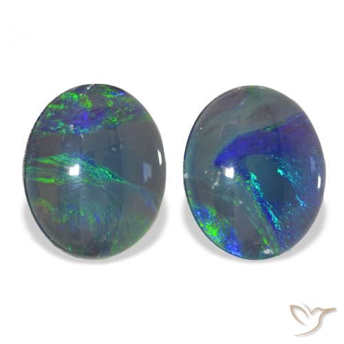 5.60ctw Naturel Multicolore Triplet d'opale, ovale, Opaque