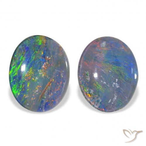 4.51ctw Multicolore Triplet d'opale, ovale, Opaque