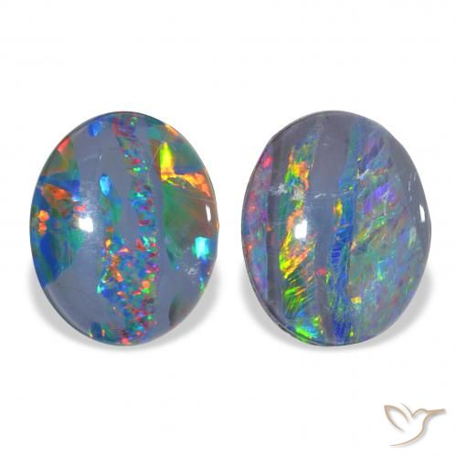 4.57ctw Naturel Multicolore Triplet d'opale, ovale, Opaque