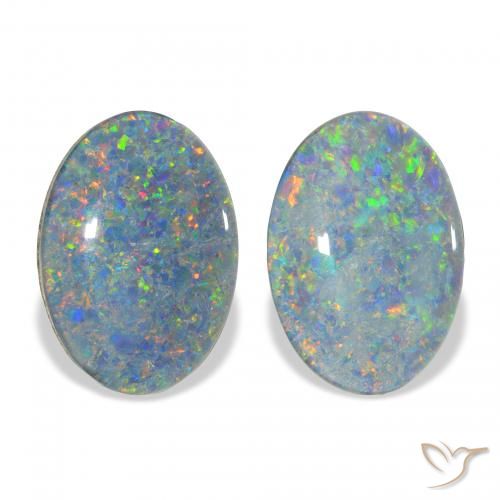 7.86ctw Naturel Multicolore Triplet d'opale, ovale, Opaque