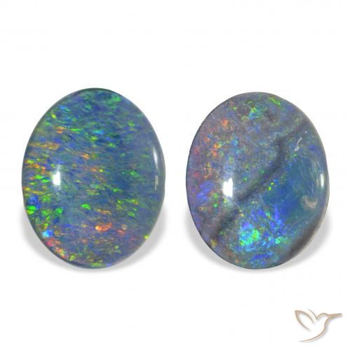 4.44ctw Multicolore Triplet d'opale, ovale, Opaque