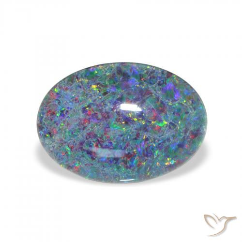 3.82ct Naturel Multicolore Triplet d'opale, ovale, Opaque