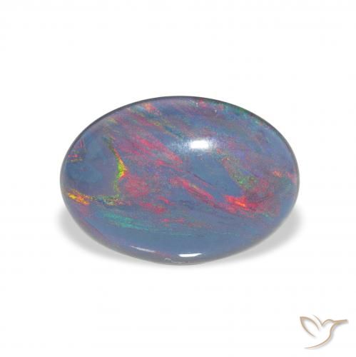 Triplet d'opale Multicolore naturelle ovale, 3.74 ct, Opaque