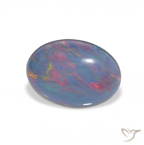 Triplet d'opale Multicolore naturelle ovale, 3.74 ct, Opaque