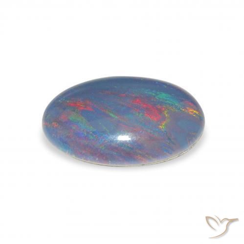 Triplet d'opale Multicolore naturelle ovale, 3.74 ct, Opaque