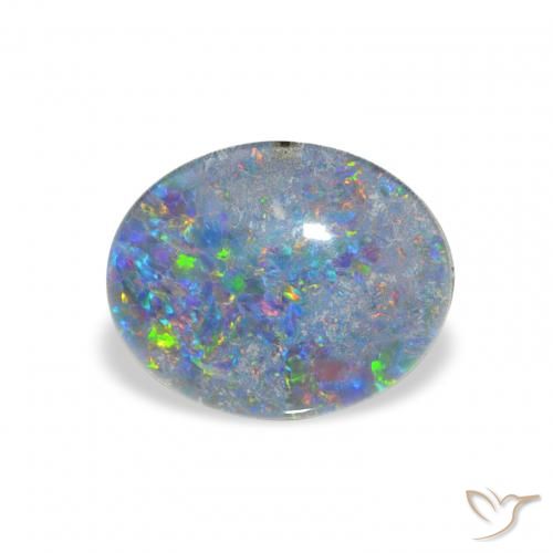 Triplet d'opale Multicolore naturelle ovale, 2.25 ct, Opaque