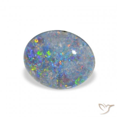 Triplet d'opale Multicolore naturelle ovale, 2.25 ct, Opaque