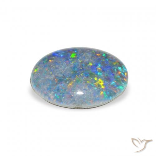 Triplet d'opale Multicolore naturelle ovale, 2.25 ct, Opaque