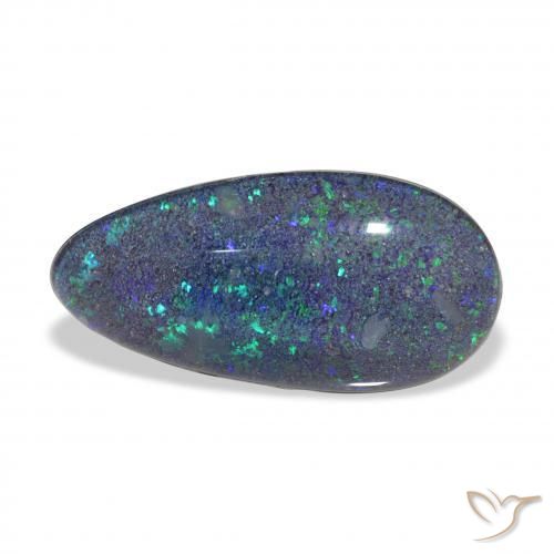 Triplet d'opale Multicolore naturelle En forme de poire, 3.74 ct, Opaque