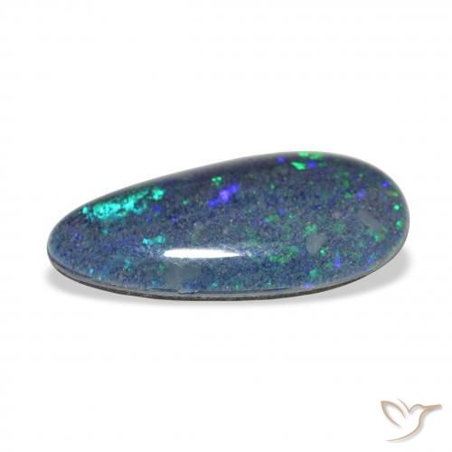 Triplet d'opale Multicolore naturelle En forme de poire, 3.74 ct, Opaque