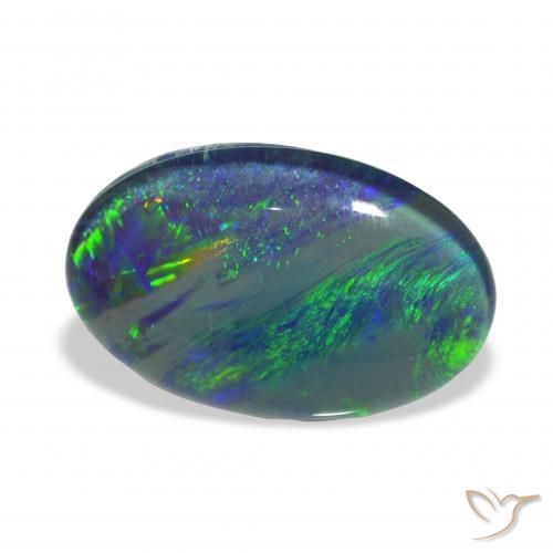Triplet d'opale Multicolore naturelle ovale, 4.27 ct, Opaque