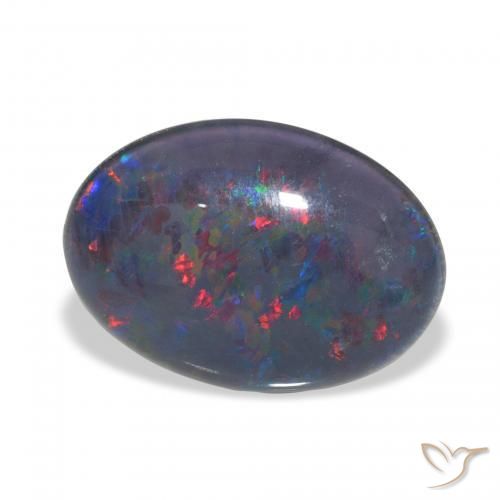 Triplet d'opale Multicolore naturelle ovale, 3.66 ct, Opaque