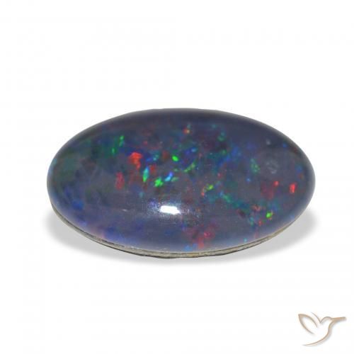 Triplet d'opale Multicolore naturelle ovale, 3.66 ct, Opaque