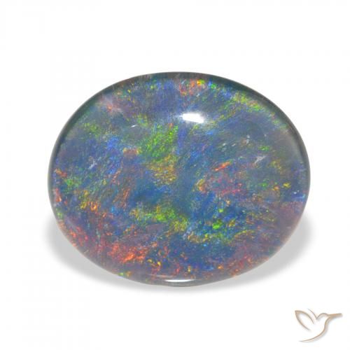 3.00ct Naturel Multicolore Triplet d'opale, ovale, Opaque