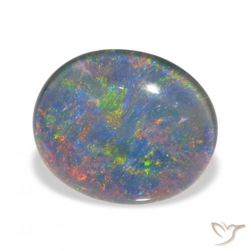 Triplet d'opale Multicolore naturelle ovale, 3.00 ct, Opaque