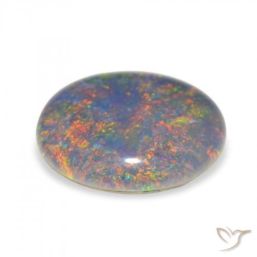 Triplet d'opale Multicolore naturelle ovale, 3.00 ct, Opaque