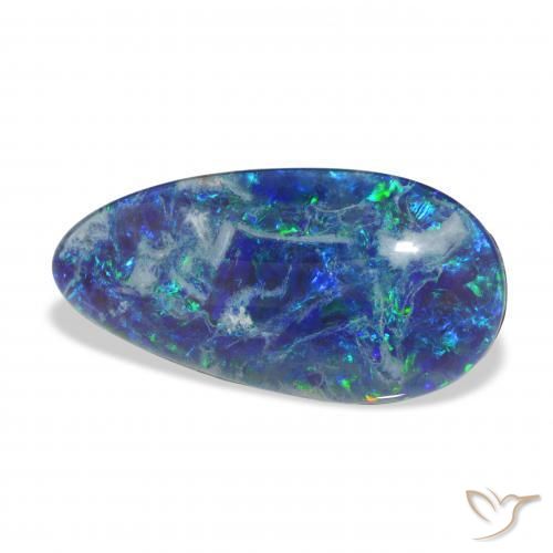 Triplet d'opale Multicolore naturelle En forme de poire, 3.93 ct, Opaque