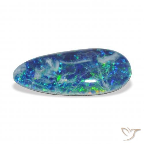 Triplet d'opale Multicolore naturelle En forme de poire, 3.93 ct, Opaque