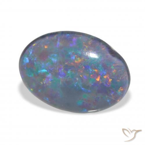 Triplet d'opale Multicolore naturelle ovale, 3.75 ct, Opaque