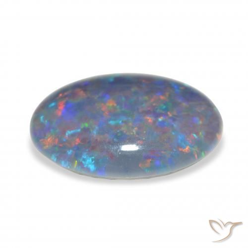 Triplet d'opale Multicolore naturelle ovale, 3.75 ct, Opaque