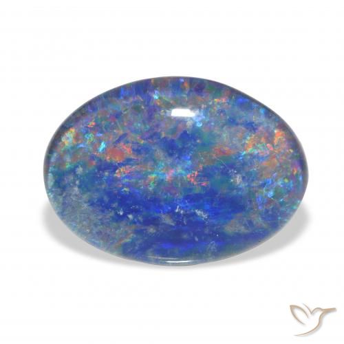 3.84ct Naturel Multicolore Triplet d'opale, ovale, Opaque