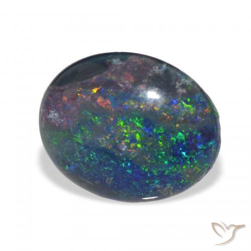Triplet d'opale Multicolore naturelle ovale, 2.70 ct, Opaque