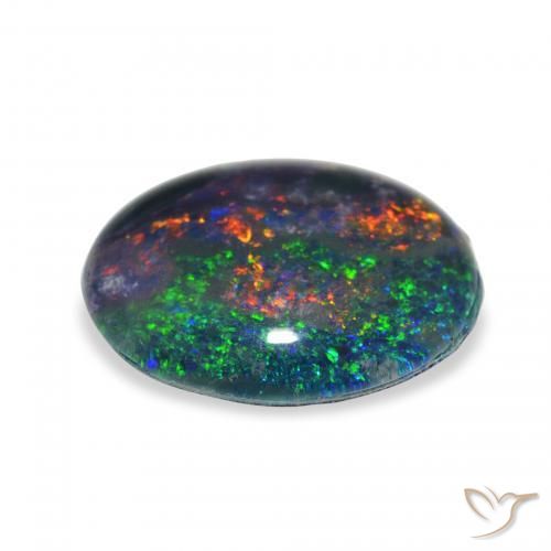 Triplet d'opale Multicolore naturelle ovale, 2.70 ct, Opaque