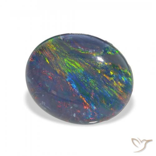 Triplet d'opale Multicolore naturelle ovale, 2.71 ct, Opaque
