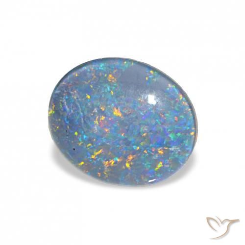 Triplet d'opale Multicolore naturelle ovale, 2.90 ct, Opaque