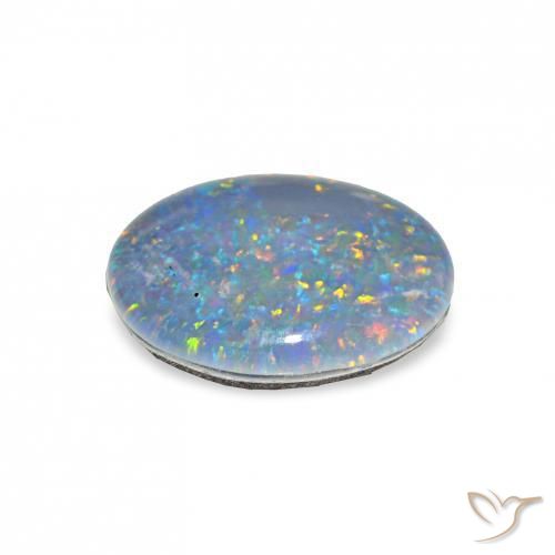 Triplet d'opale Multicolore naturelle ovale, 2.90 ct, Opaque