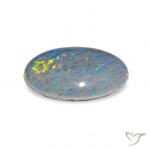 Triplet d'opale Multicolore naturelle ovale, 3.88 ct, Opaque