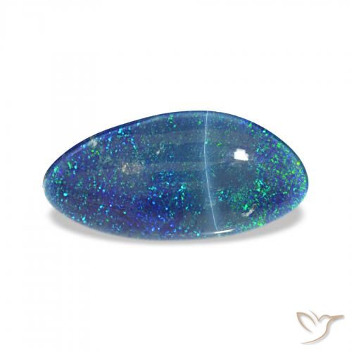 3.30ct Bleu multicolore Triplet d'opale, Fantaisie, Opaque