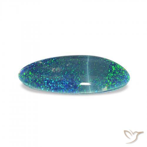 Triplet d'opale Bleu multicolore naturelle Fantaisie, 3.30 ct, Opaque
