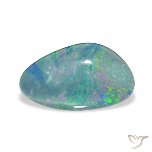 3.34ct Naturel Multicolore Triplet d'opale, Fantaisie, Opaque