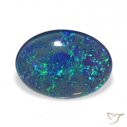 Triplet d'opale Multicolore naturelle ovale, 3.31 ct, Opaque