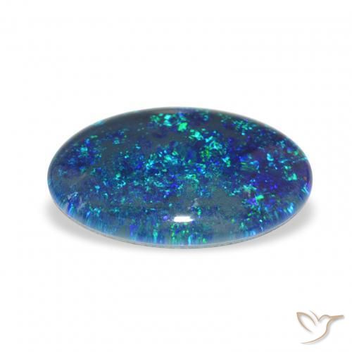 Triplet d'opale Multicolore naturelle ovale, 3.31 ct, Opaque