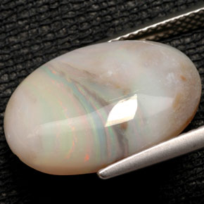 Opale multicolore naturelle transparent, 6,06 ct, transparent / translucide