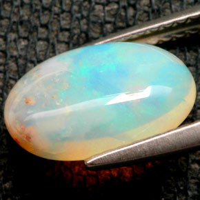 Opale multicolore naturelle transparent, 1,68 ct, transparent / translucide