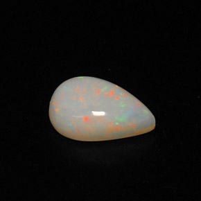 Opale multicolore naturelle en forme de poire, 0,86 ct, opaque