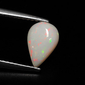 Opale multicolore naturelle en forme de poire, 0,86 ct, opaque