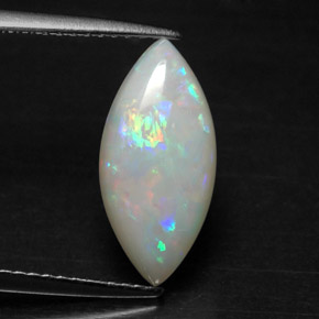 Opale multicolore naturelle transparent, 2,22 ct, transparent / translucide